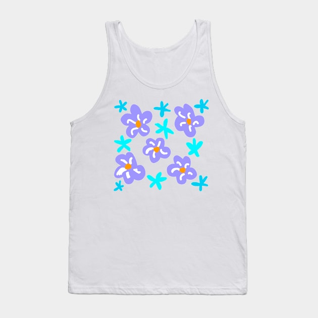 Purple blue flower abstract art Tank Top by Artistic_st